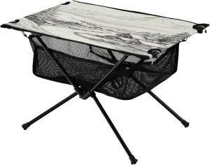 Retro Mountain Village Portable Folding Camping Table, Compact Lightweight Beach Table with Carrying Bag for Outdoor Picnics, BBQs, Camp