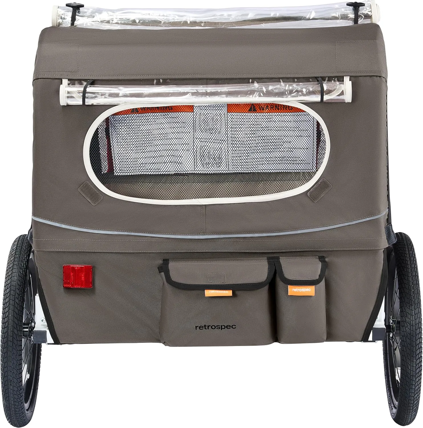 Retrospec Rover Plus Foldable Bike Trailer for Kids, Single/Double Passenger Child Bike Trailer with 5-Point Safety Harness, Reflective, Weather-Resistant Fabric and Safety Flag - Supports 40-80 lbs
