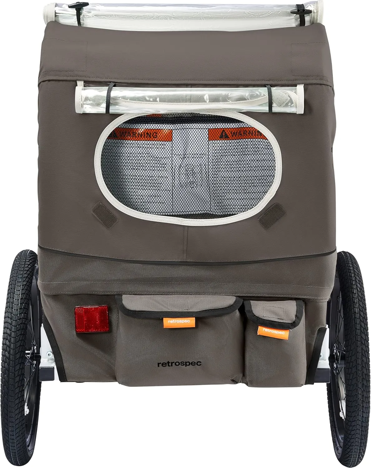 Retrospec Rover Plus Foldable Bike Trailer for Kids, Single/Double Passenger Child Bike Trailer with 5-Point Safety Harness, Reflective, Weather-Resistant Fabric and Safety Flag - Supports 40-80 lbs