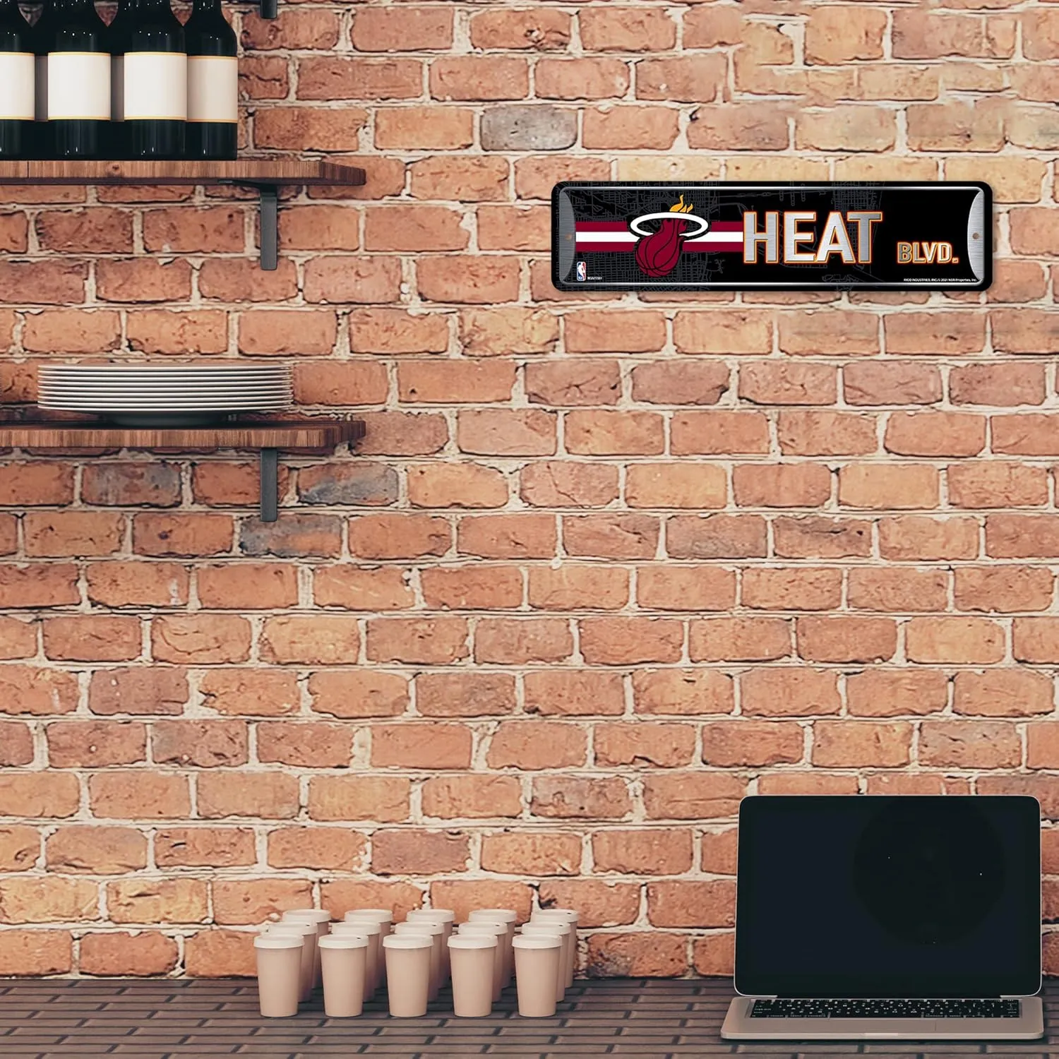 Rico Industries NBA Metal Street Sign Metal Street Sign 4" x 15" Home Décor - Bedroom - Office - Man Cave