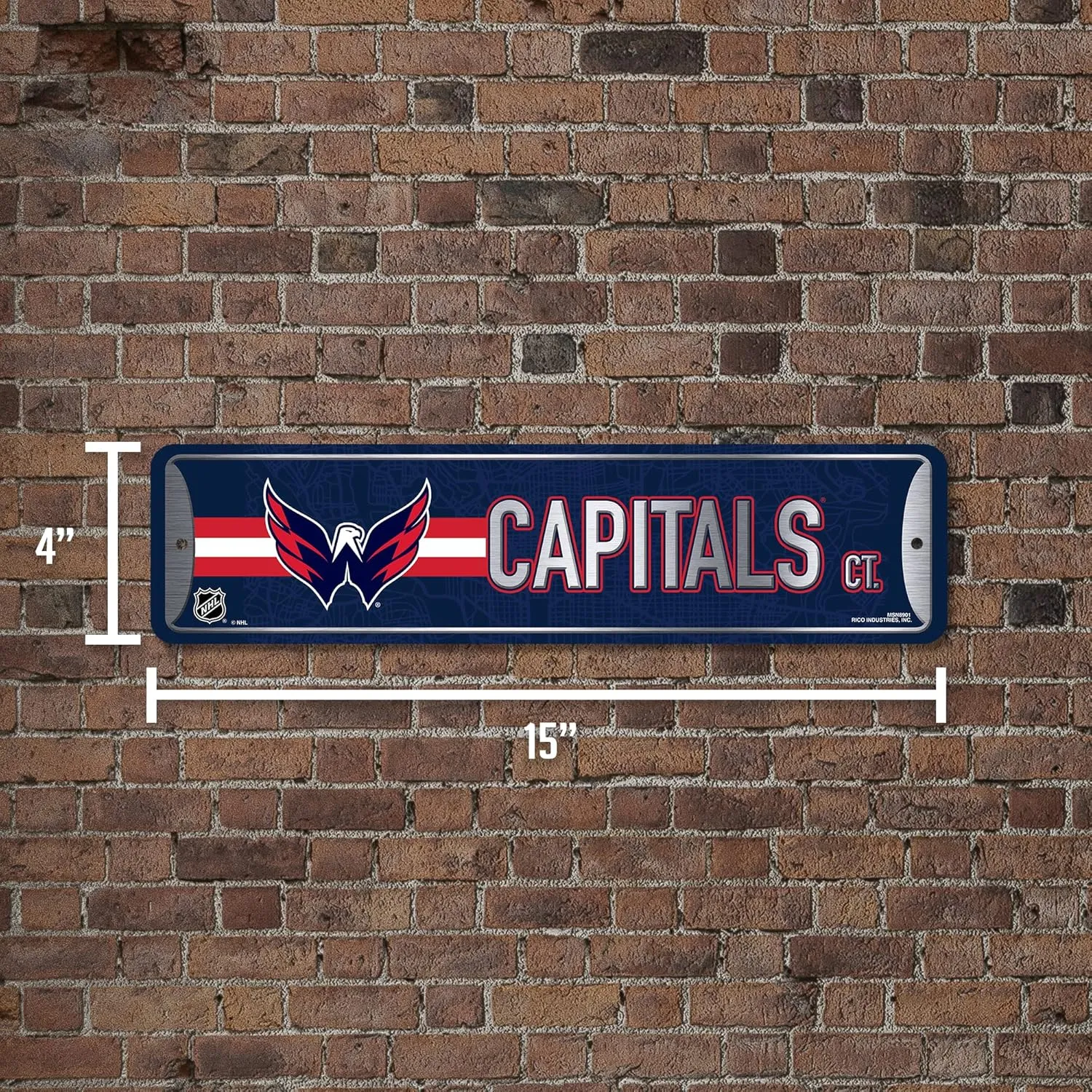 Rico Industries NHL Colorado Metal Street Sign Metal Street Sign 4" x 15" Home Décor - Bedroom - Office - Man Cave