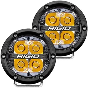 RIGID 360 SERIES 4" LED LIGHTS SPOT BEAM WITH AMBER BACKLIGHT PAIR (Set of 2), RIGID 36114, UNIVERSAL FIT, NOT COMPATIBLE WITH ANY SPECIFIC MODEL