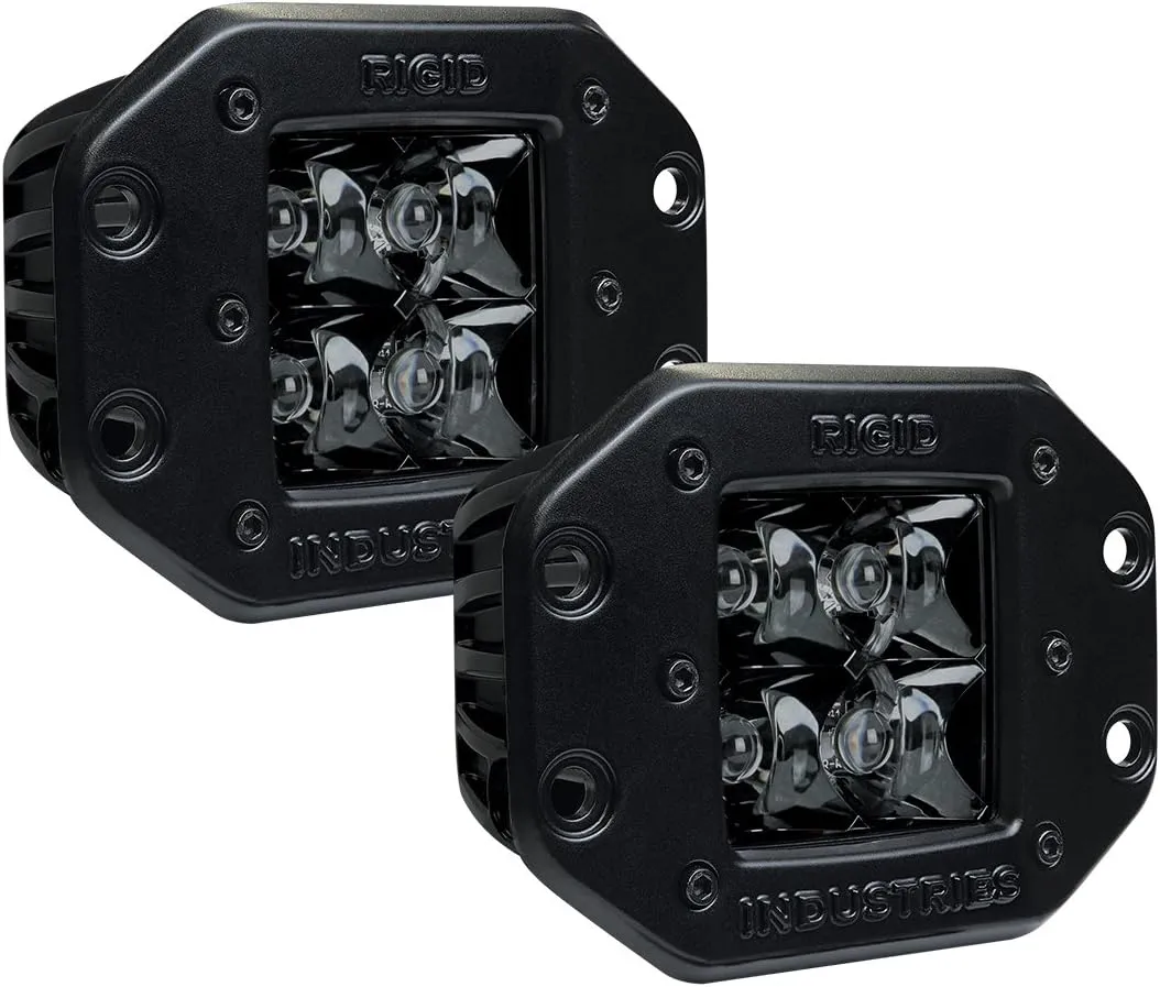 Rigid Industries 21221BLK D-Series LED Spot Flush Mount, Pair (Midnight Edition)