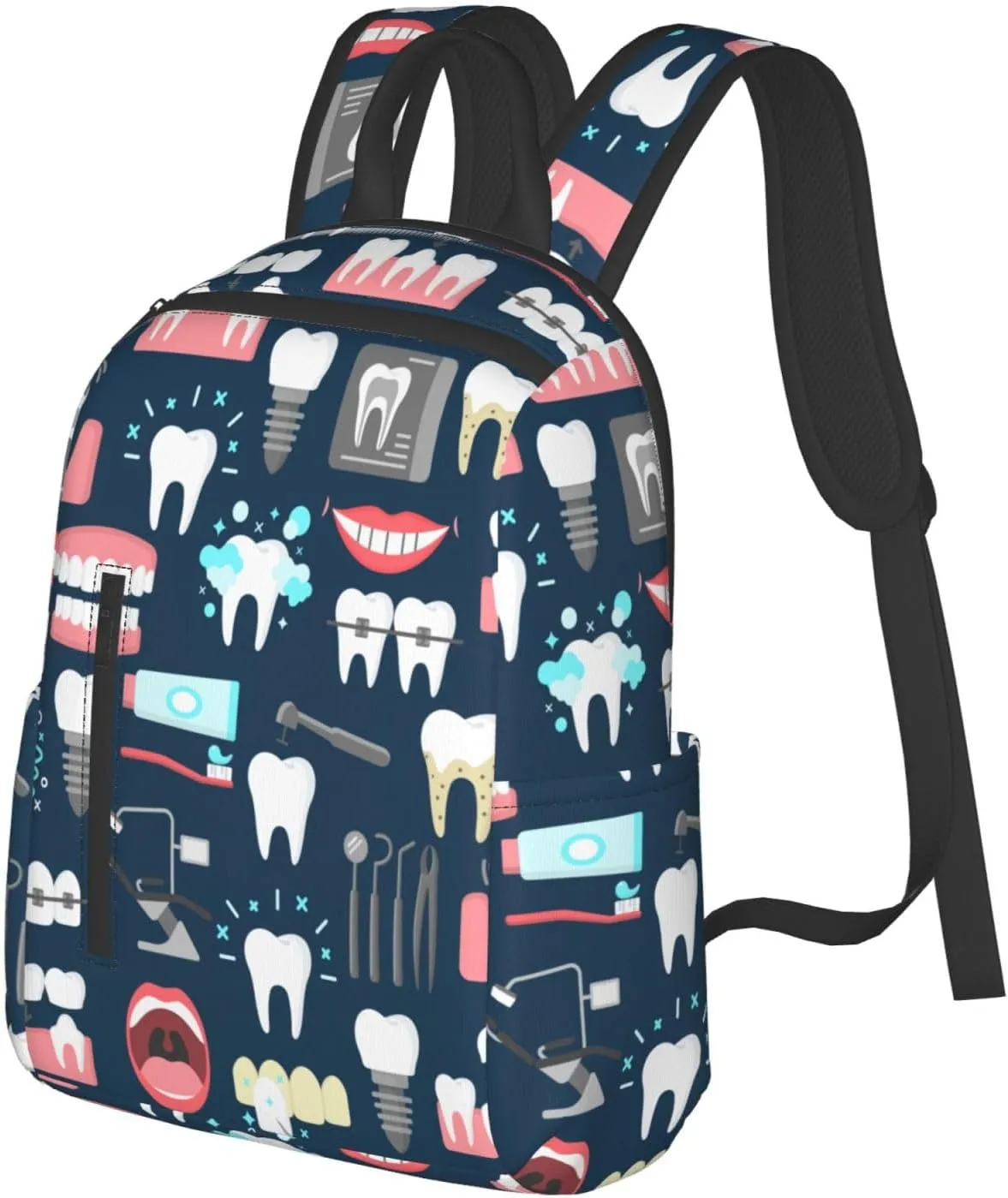 RIMENCH Big Backpack Travel, Or Work Bookbag Teeth Dental Seamless Pattern Laptop Daypacks