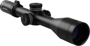 Riton Optics 2023 Series 7 Conquer 4-32x56 MOA Precision Riflescope First Focal Plane HD ED Glass Illuminated Reticle Integrated Removable Two Location Three Available Height Throw Levers