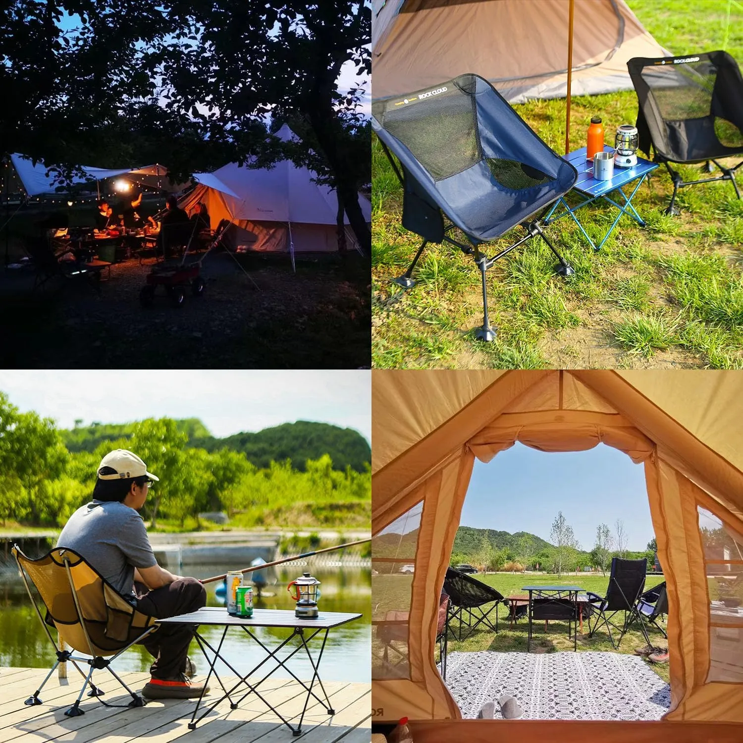 ROCK CLOUD Portable Camping Chair Ultralight Folding Chairs Outdoor for Camp Hiking Backpacking Lawn Beach Sports