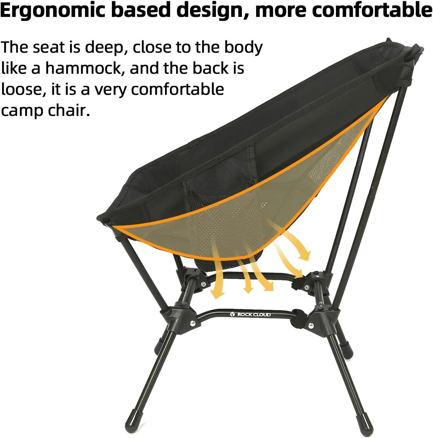 ROCK CLOUD Portable Camping Chair Ultralight Folding Chairs Outdoor for Camp Hiking Backpacking Lawn Beach Sports