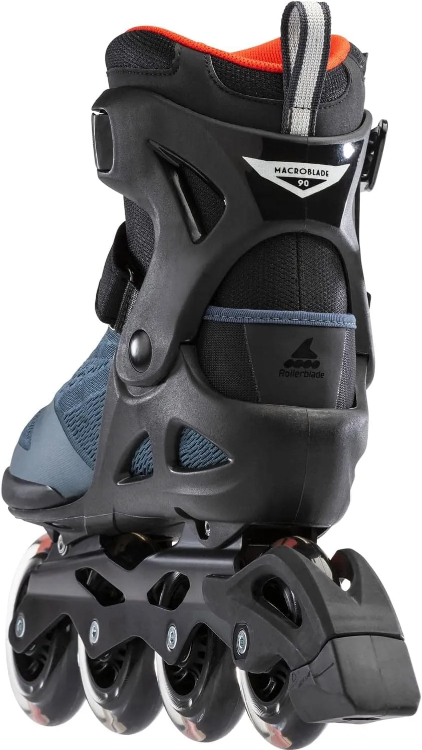 Rollerblade Macroblade 90 Men's Adult Fitness Inline Skate, Orion Blue/Spicy Orange, Performance Inline Skates
