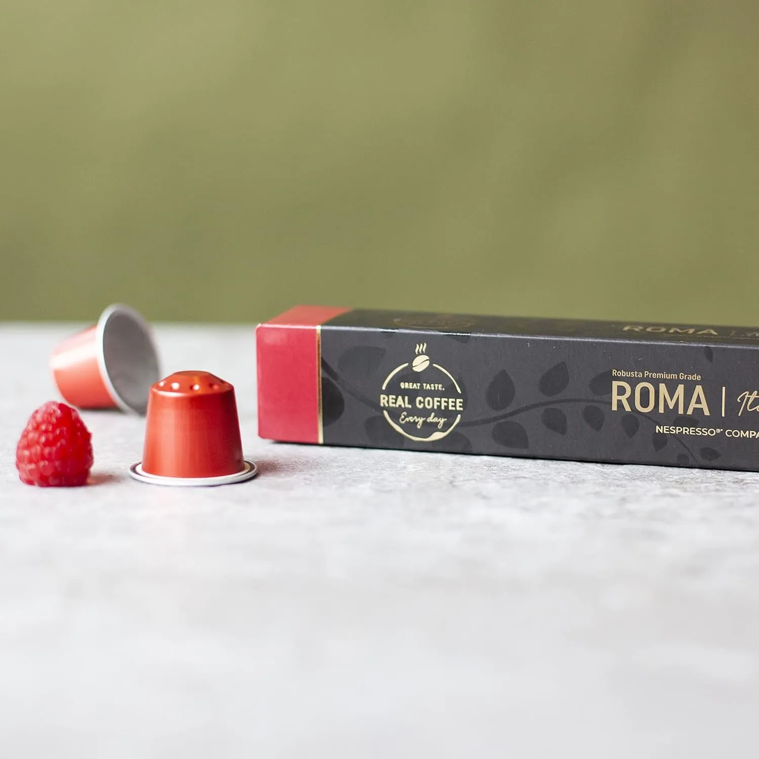 ‘Roma’ Strong Espresso for Nespresso | 100 Bold Aluminum Capsules | Extra Dark and Intense Italian Flavor | 100% Nespresso Compatible Pods