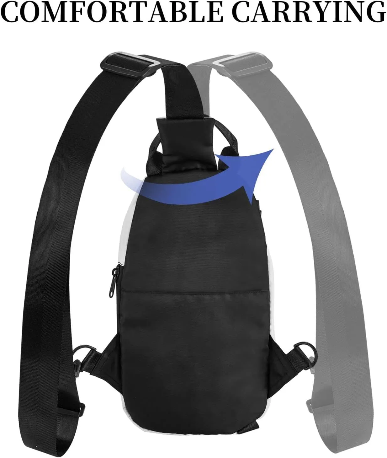 Romantic Lavender Print Crossbody Backpack Casual Adjustable Bag Multifunctional Sling Backpack