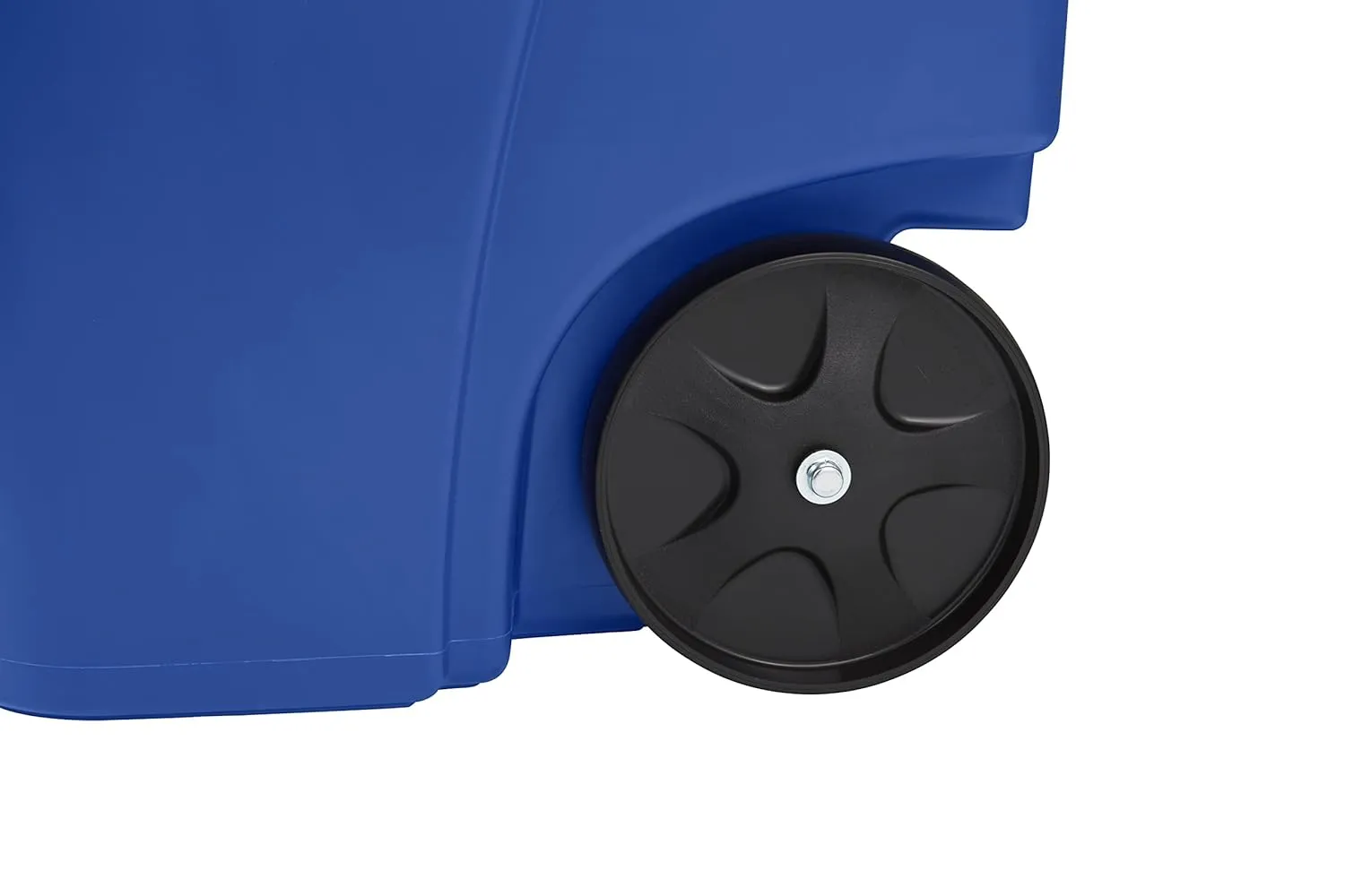 Rubbermaid Commercial Products BRUTE Rollout Heavy-Duty Wheeled Recycling Can/Bin, 50-Gallon, Blue Recycling, for Restaurants/Hospitals/Offices/Warehouses/Garage