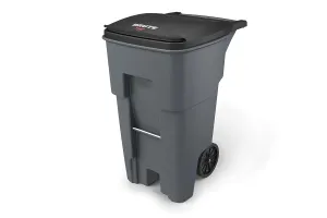 Rubbermaid Commercial Products BRUTE Rollout Plastic Trash/Garbage Can/Bin with Wheels, 65 Gal, for Restaurants/Hospitals/Offices/Back of House/Warehouses/Home