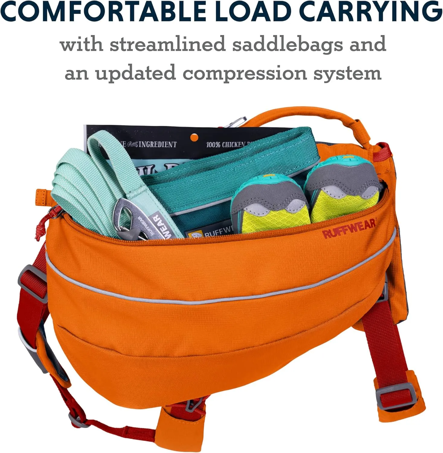 Ruffwear, Approach Dog Backpack, Hiking and Camping Pack with Saddlebags, Campfire Orange, Medium
