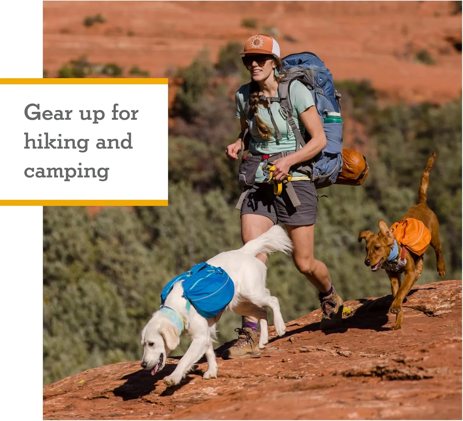 Ruffwear, Approach Dog Backpack, Hiking and Camping Pack with Saddlebags, Campfire Orange, Medium
