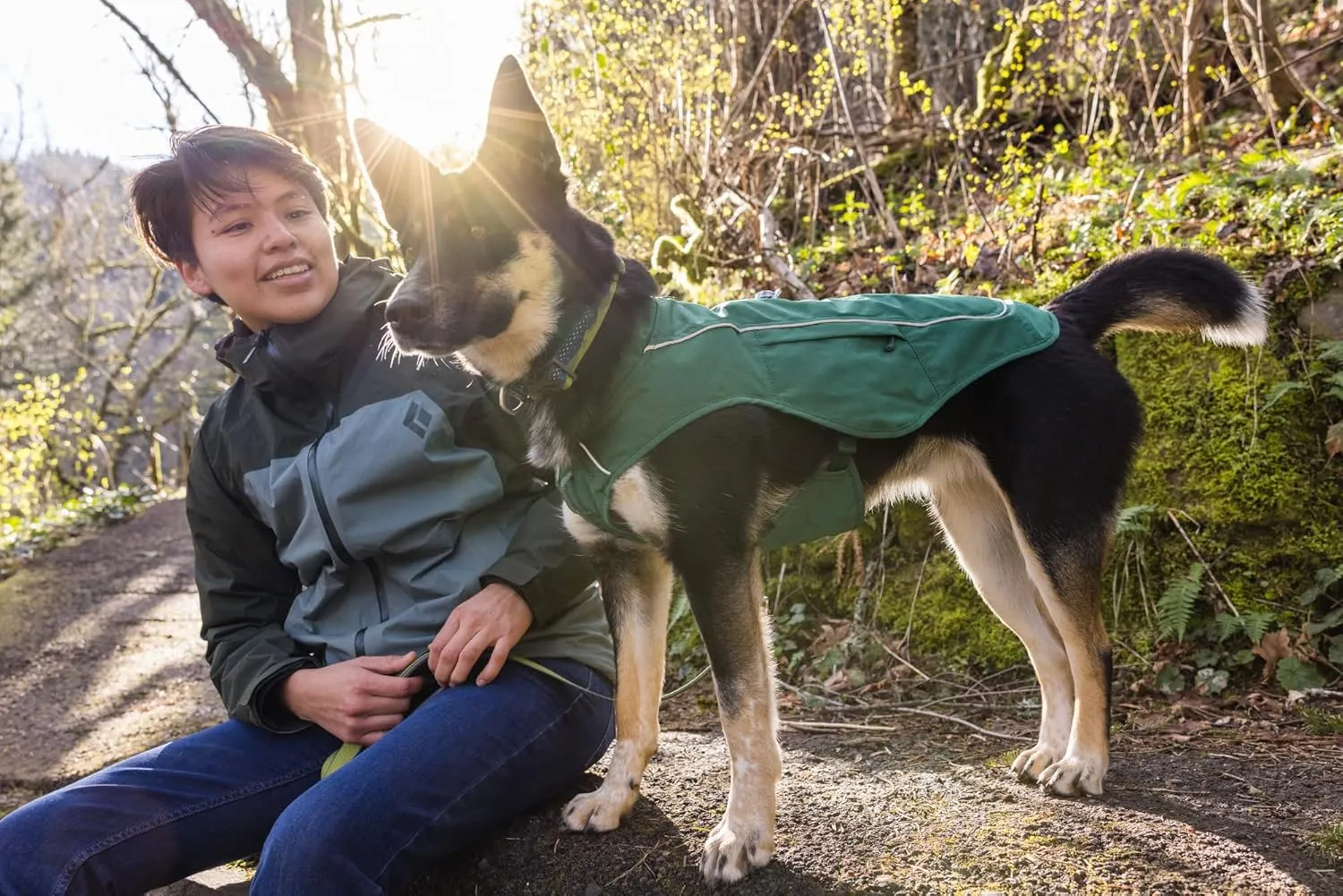 Ruffwear, Overcoat Fuse Jacket Harness Combo for Dogs, Evergreen, Medium