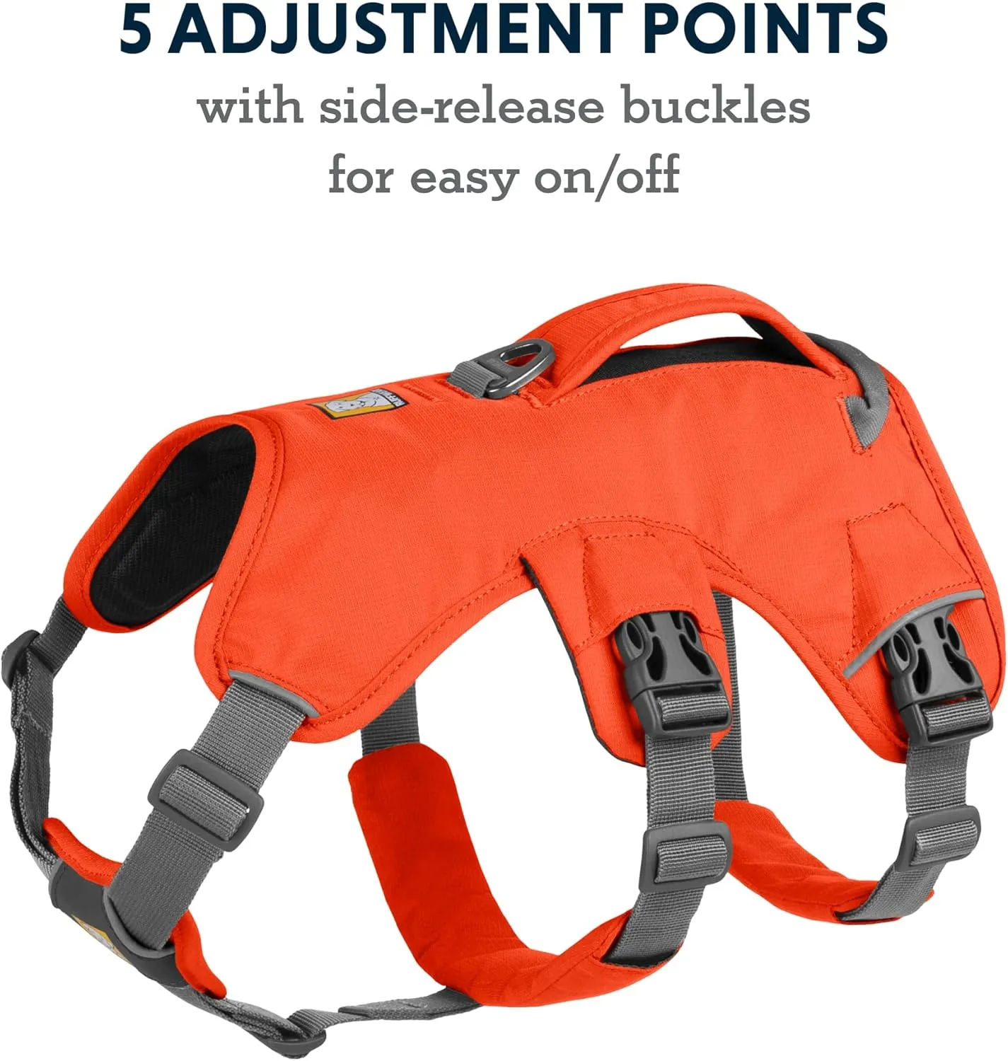 Ruffwear, Web Master, Multi-Use Support Dog Harness, Hiking and Trail Running, Service and Working, Everyday Wear, Blaze Orange, Large/X-Large
