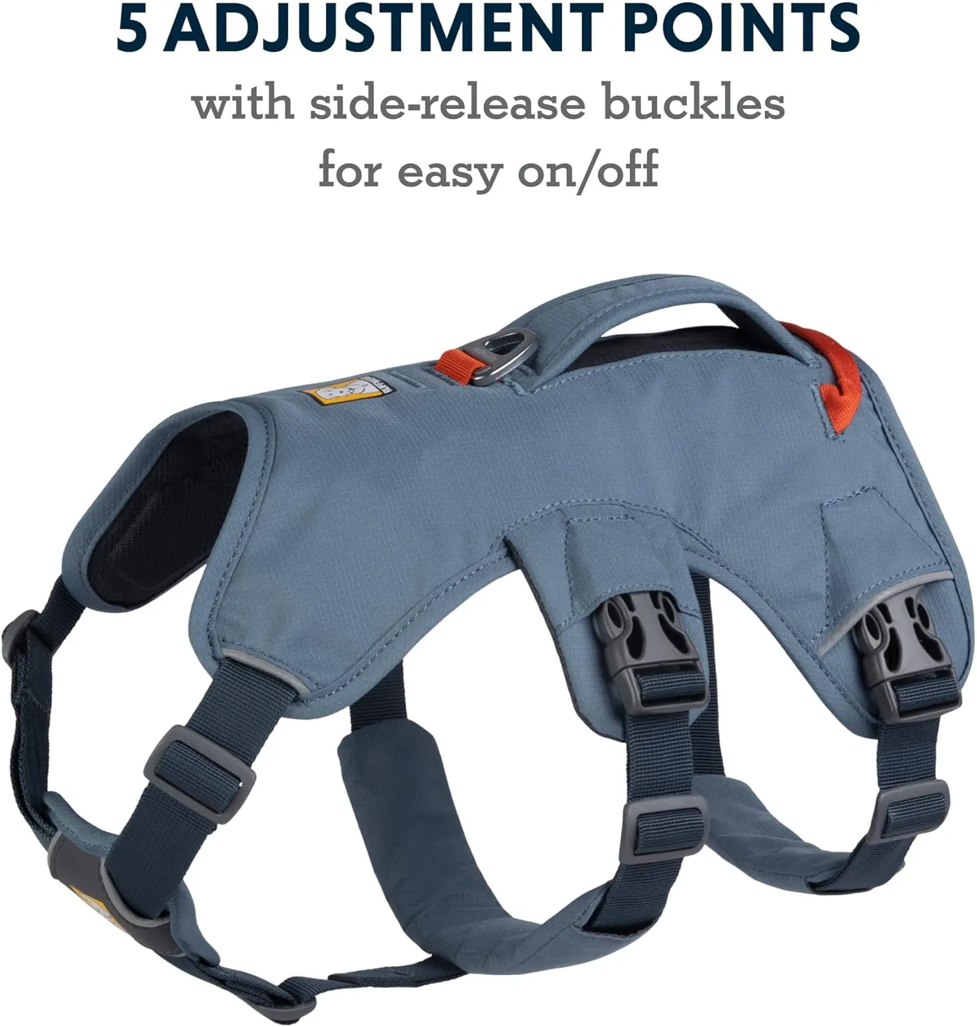 Ruffwear, Web Master, Multi-Use Support Dog Harness, Hiking and Trail Running, Service and Working, Everyday Wear, Slate Blue, Small