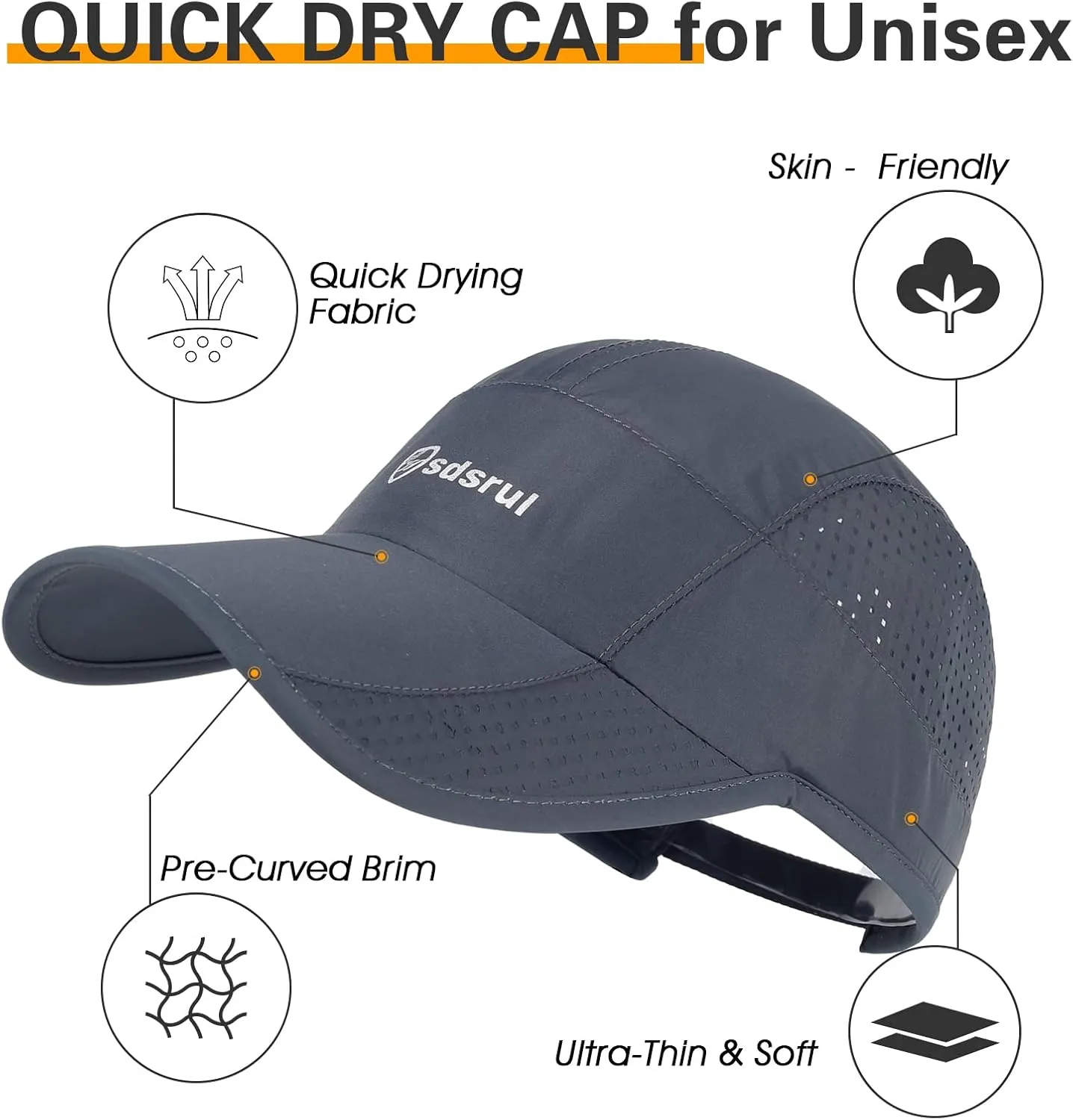 Running Hat Outdoor Quick Drying Baseball Cap Mesh Cool Workout Cap for Women and Men