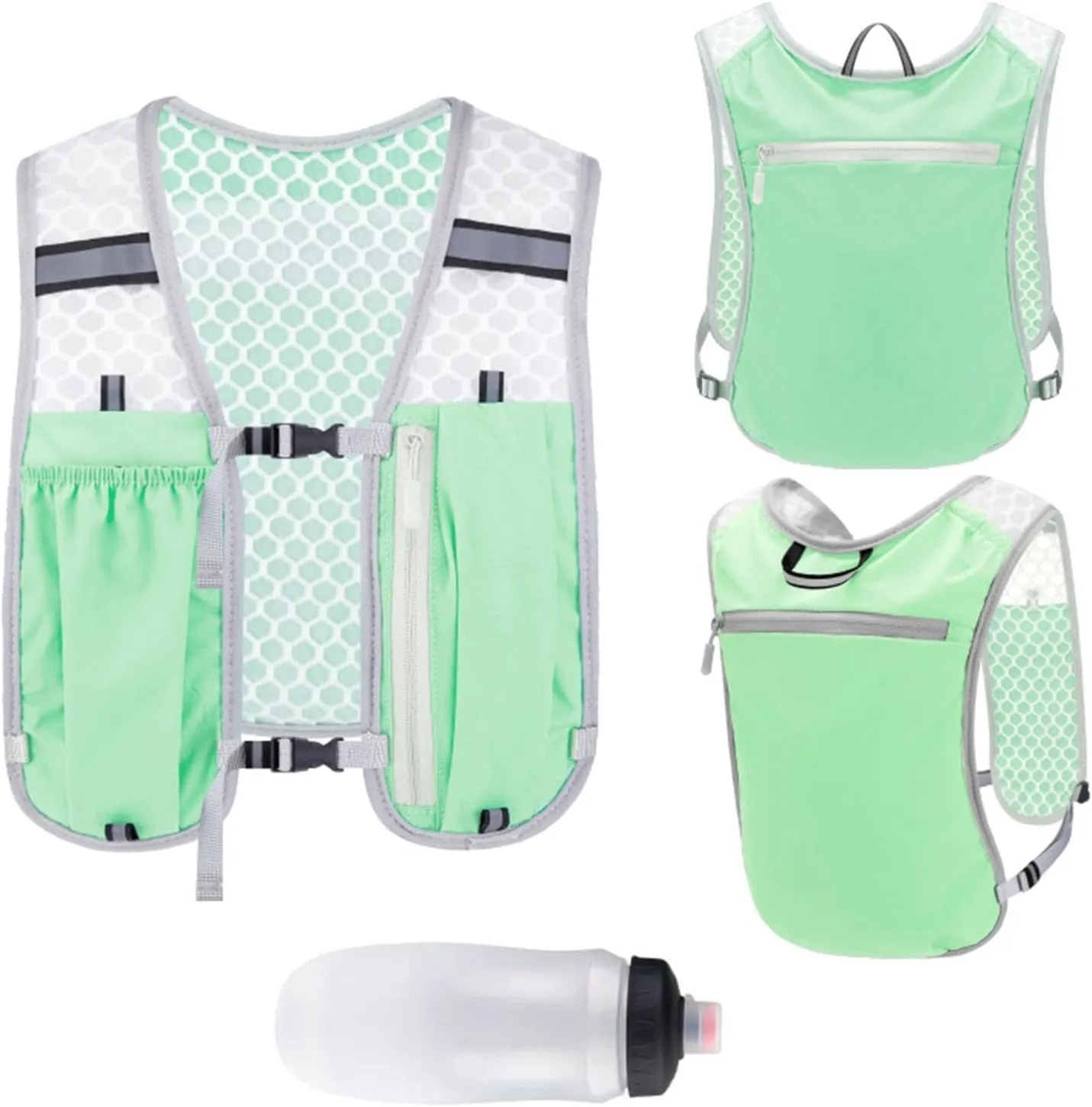 Running Hydration Vest Water Pack Water Resistance with 550ml Soft Bottle Sport Bag for Cycling Trail Jogging Climbing Camping