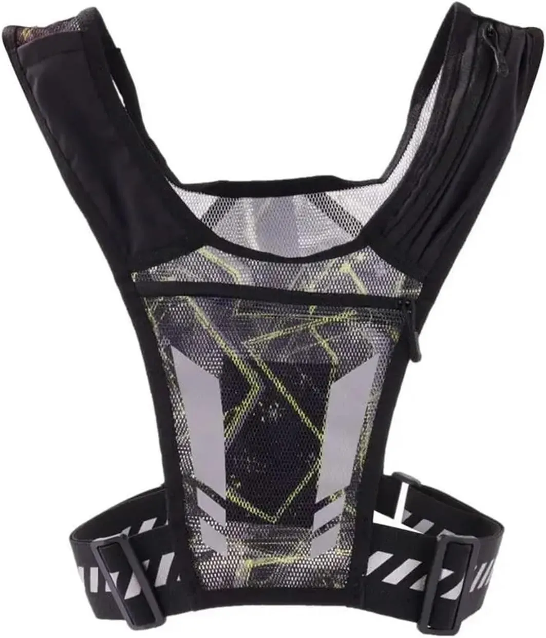 Running Vest Reflective Running Backpack Lightweight Running Chest Pouch Breathable Mesh Vest Bag Running Adjustable Buckle for Men Women for Running(Yellow) (Yellow)