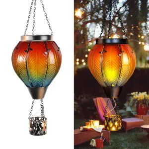 Rynx | Gibmidser Hot Air Balloon Solar Lights, Solar-Powered Hot Air Balloon Lights Outdoor Hanging Solar Lights Waterproof For Garden Veranda Patio Pathway Decorations