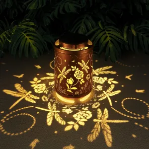 Rynx | Solar Energy Outdoor Lantern, Dragonfly Garden Decor Led Light Hanging Waterproof Solar Metal Lantern Birthday Gifts For Women My Grandma Sunflower Solar Light Outdoor Decoration For Patio Walkway Garden