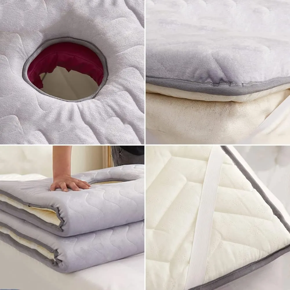 Salon High Density Sponge Mattress Topper for Lash Bed Trapezoidal Head Massage Table Mattress Pad Non-Slip Beauty Spa Bed Cushion with Breath Hole (Bed Not Included),Navy 3cm,80x190cm