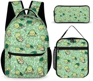 Sea Turtle Backpack with Lunch Box & Pencil Case for Kids Girls Boys School, 16 Inch Cute Sea Turtle Bookbag, School Backpack for Students Children, Lightweight, Large Capacity