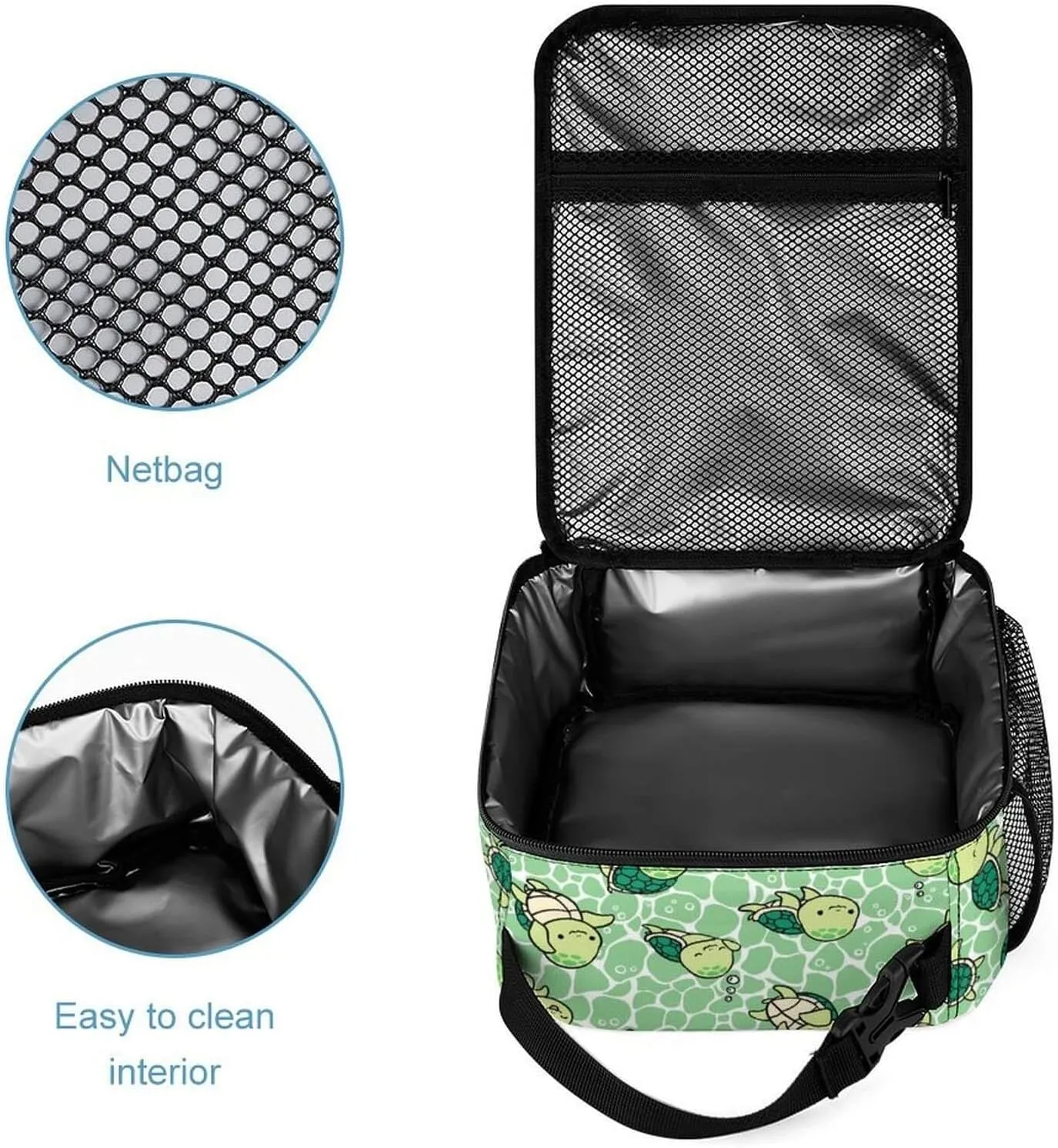 Sea Turtle Backpack with Lunch Box & Pencil Case for Kids Girls Boys School, 16 Inch Cute Sea Turtle Bookbag, School Backpack for Students Children, Lightweight, Large Capacity