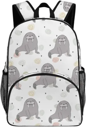 Seal And Walrus Pattern Backpack for Worker Teacher Business Hiking Travel Bag Shoulders Bag