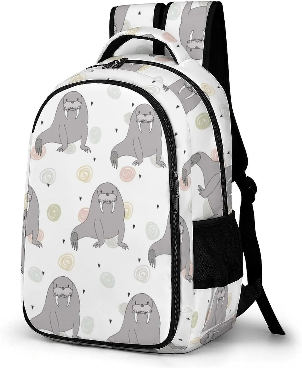 Seal And Walrus Pattern Backpack for Worker Teacher Business Hiking Travel Bag Shoulders Bag
