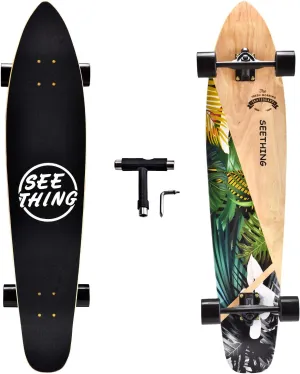 seething 42 Inch Longboard Skateboard Complete Cruiser Pintail,The Original Artisan Maple Skateboard Cruiser Pintail for Cruising, Carving, Free-Style and Downhill