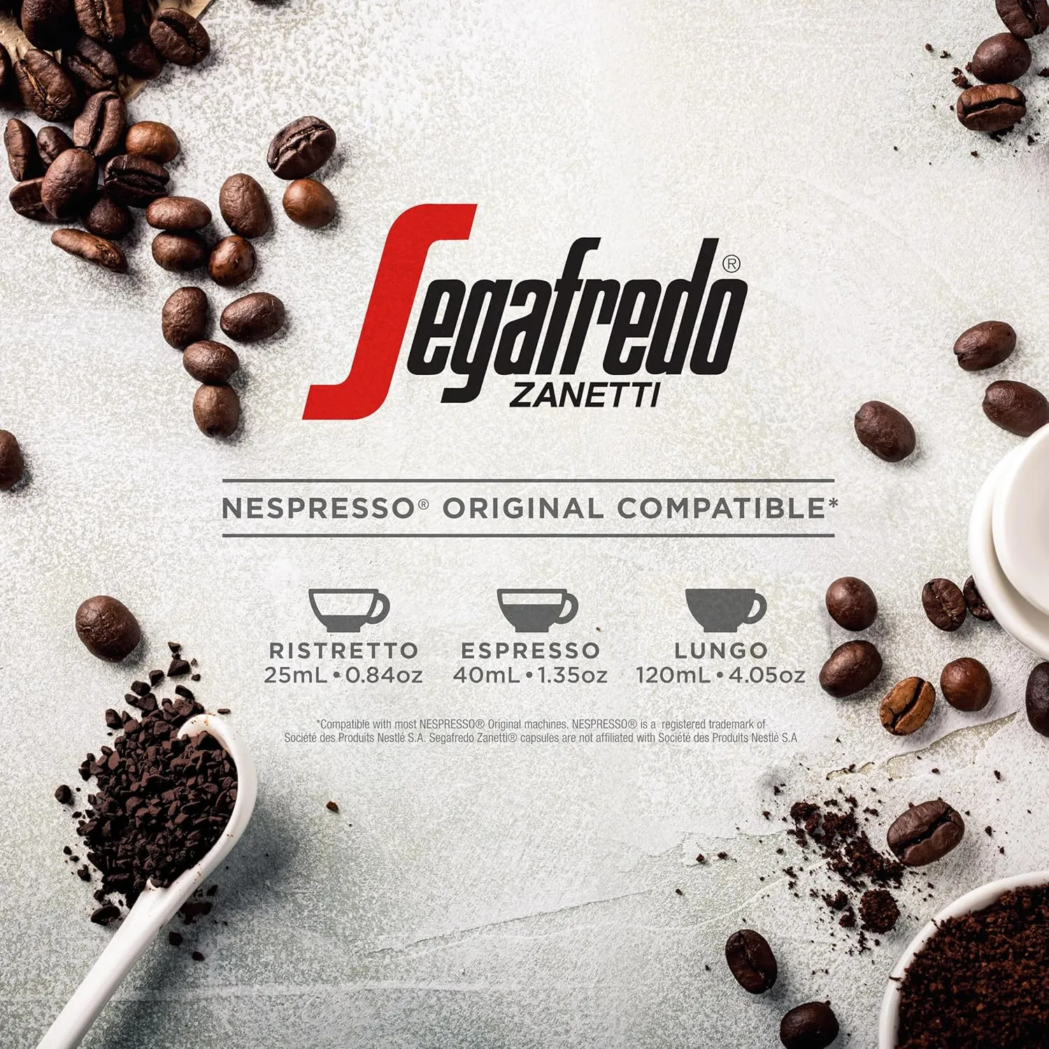 Segafredo Zanetti Sinfonia Espresso Capsules, Medium - Medium Dark Roast, Intensity 9, Compatible with Nespresso Original Machines, 10 Count Aluminum Pods (Pack of 4)