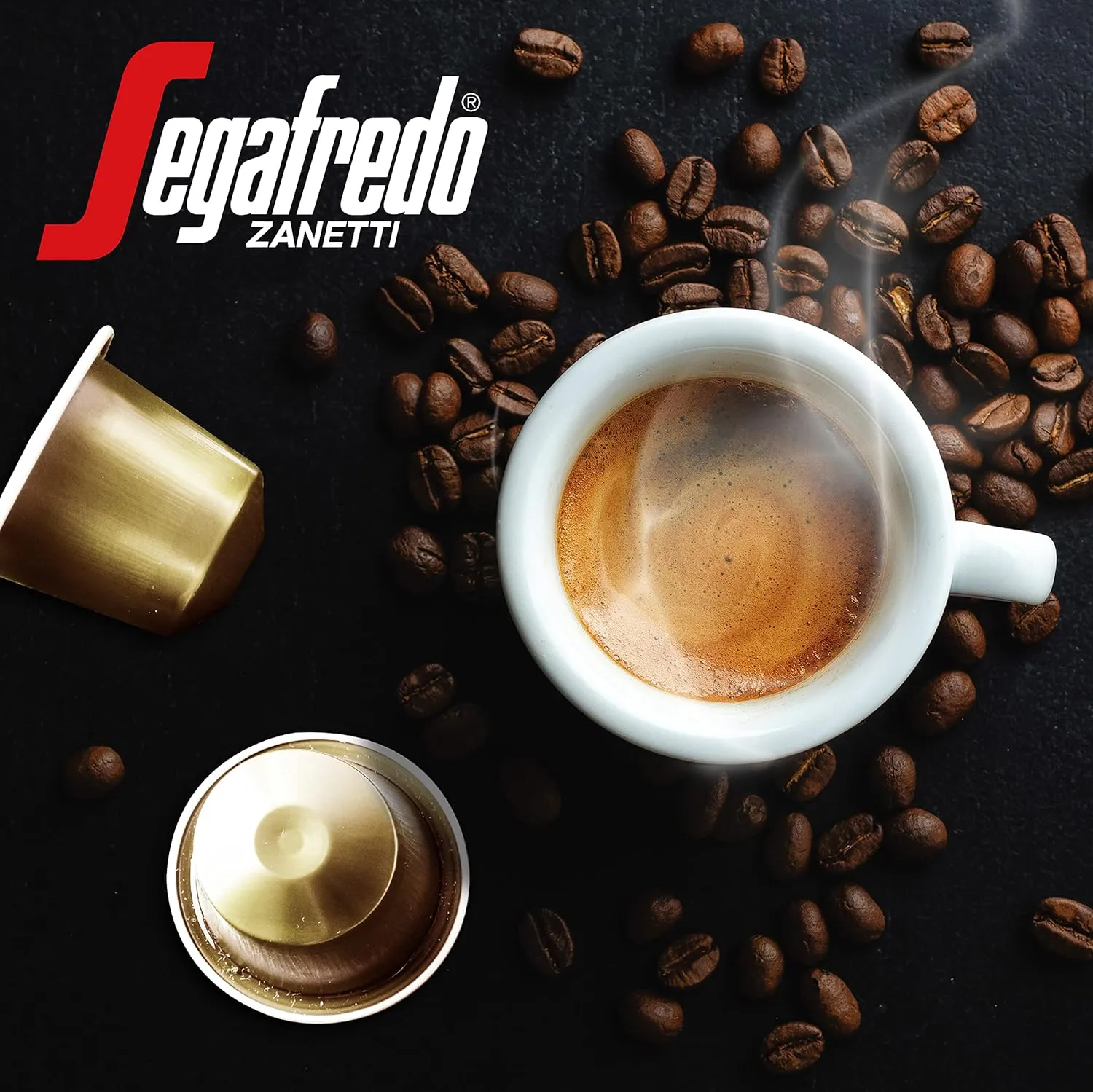 Segafredo Zanetti Sinfonia Espresso Capsules, Medium - Medium Dark Roast, Intensity 9, Compatible with Nespresso Original Machines, 10 Count Aluminum Pods (Pack of 4)