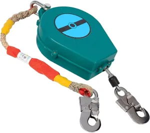 Self-Retracting Lifeline Fall Protection Device, 7m Telescopic Steel Cable with Aluminum Housing & Snap Hook for Roofing & Construction Safety