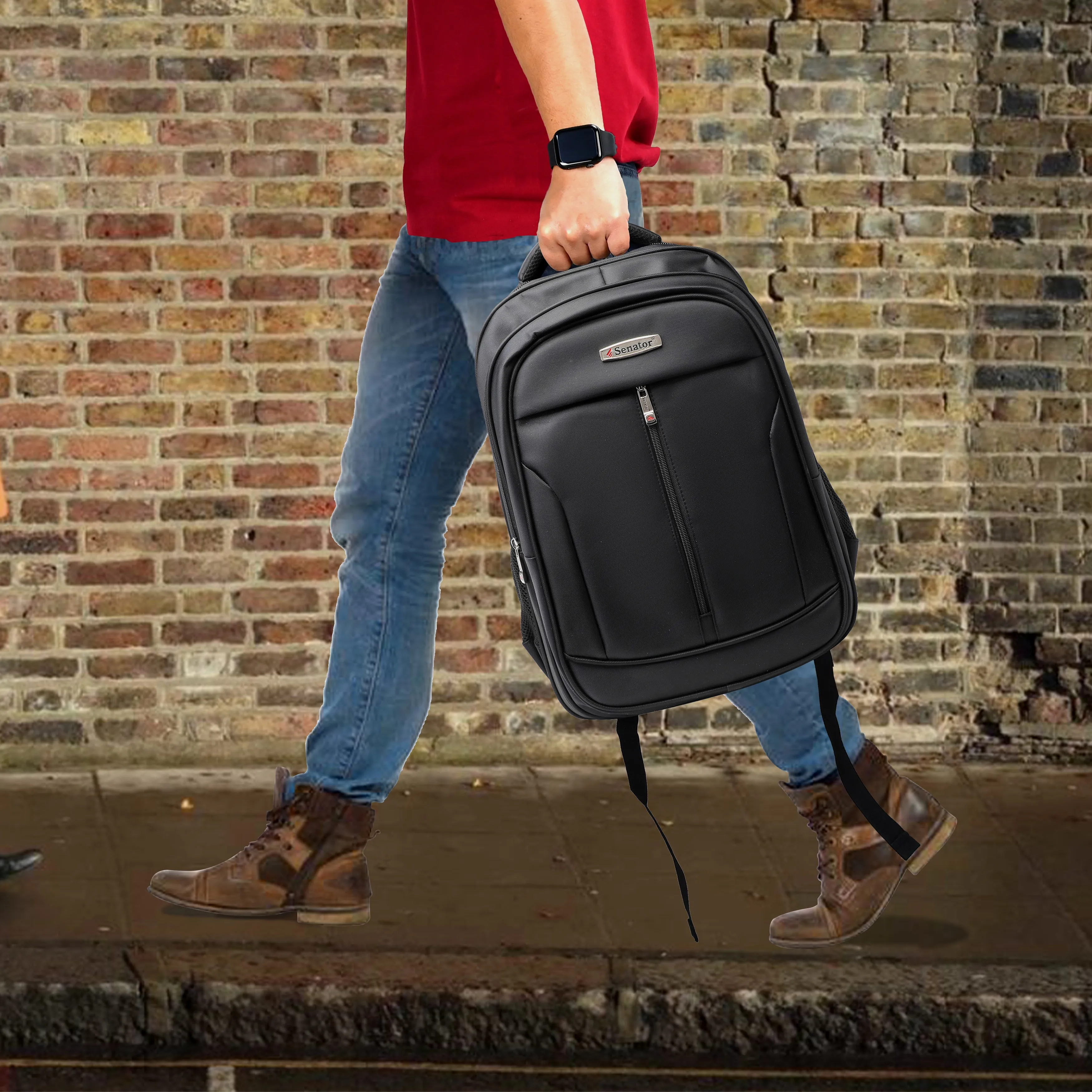 Senator Nylon Light Weight Unisex Backpack with Laptop Compartment, Water Resistant Casual Hiking Travel Bag for Business College School Students – KH8116-19”