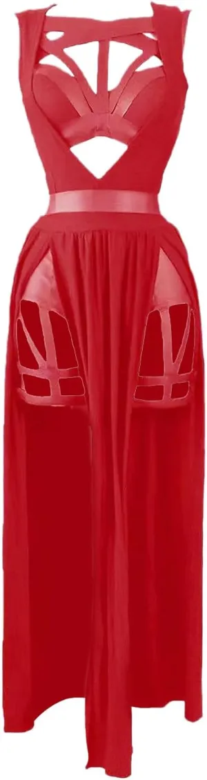 Sexy Lingerie Three Piece Dresses With Straps And Padded Skirts Strappy Harness Bodysuits Plus Size Nightclub Dress