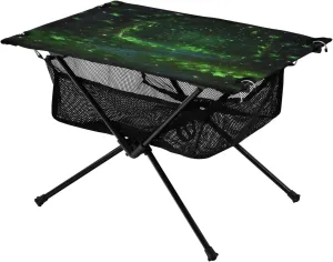 Shamrocks Pattern Portable Folding Camping Table, Compact Lightweight Beach Table with Carrying Bag for Outdoor Picnics, BBQs, Camp