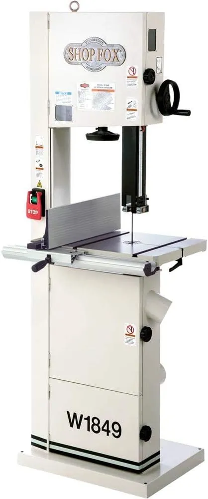 Shop Fox W1849 Resaw Bandsaw, 14", White, Silver