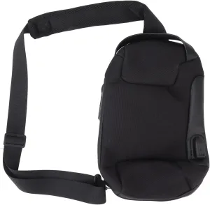 Shoulder Backpack, Large Capacity Breathable Shoulder Backpack Soft Cushion Lockable Oxford Cloth Sling Bag Men Women Outdoor Travel (Black)