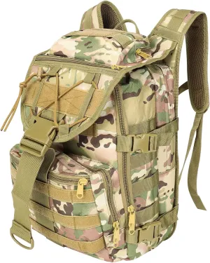 ShowyLive 40L Tactical Backpack for Men, Trekking Hiking Molle Army Survival Equipment Backpacks 3 Day Bug Out Bag Waterproof Rucksack for Camping Fishing Travelling Climbing Outdoor Sports CP