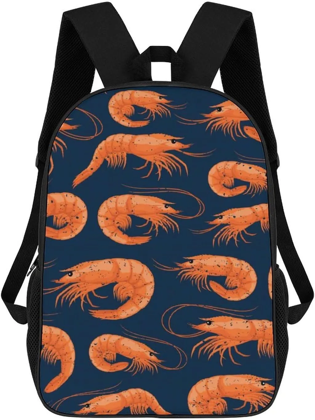 Shrimp Pattern Sea Food Backpack for Worker Business Hiking Travel Bag Shoulders Bag