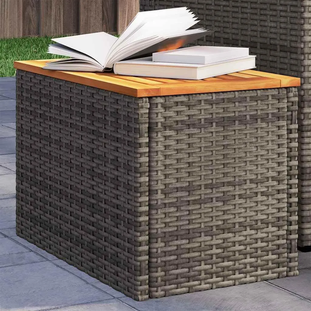 Side Table Brown & Grey, Solid Wood Side Tables, Outdoor Table for Coffee, Kitchen, Balcony, Portable Foldable Tables for Picnic, Camping, Dining, Living