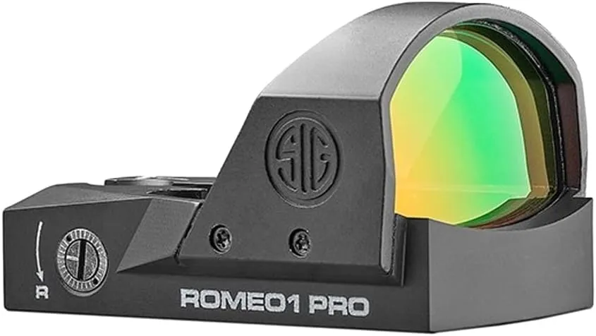 Sig Sauer ROMEO1PRO 1x30mm 6 MOA Red Dot Sight | Compact Durable Aluminum Corrosion-Resistant Waterproof Open Reflex Sight with Protective Shroud
