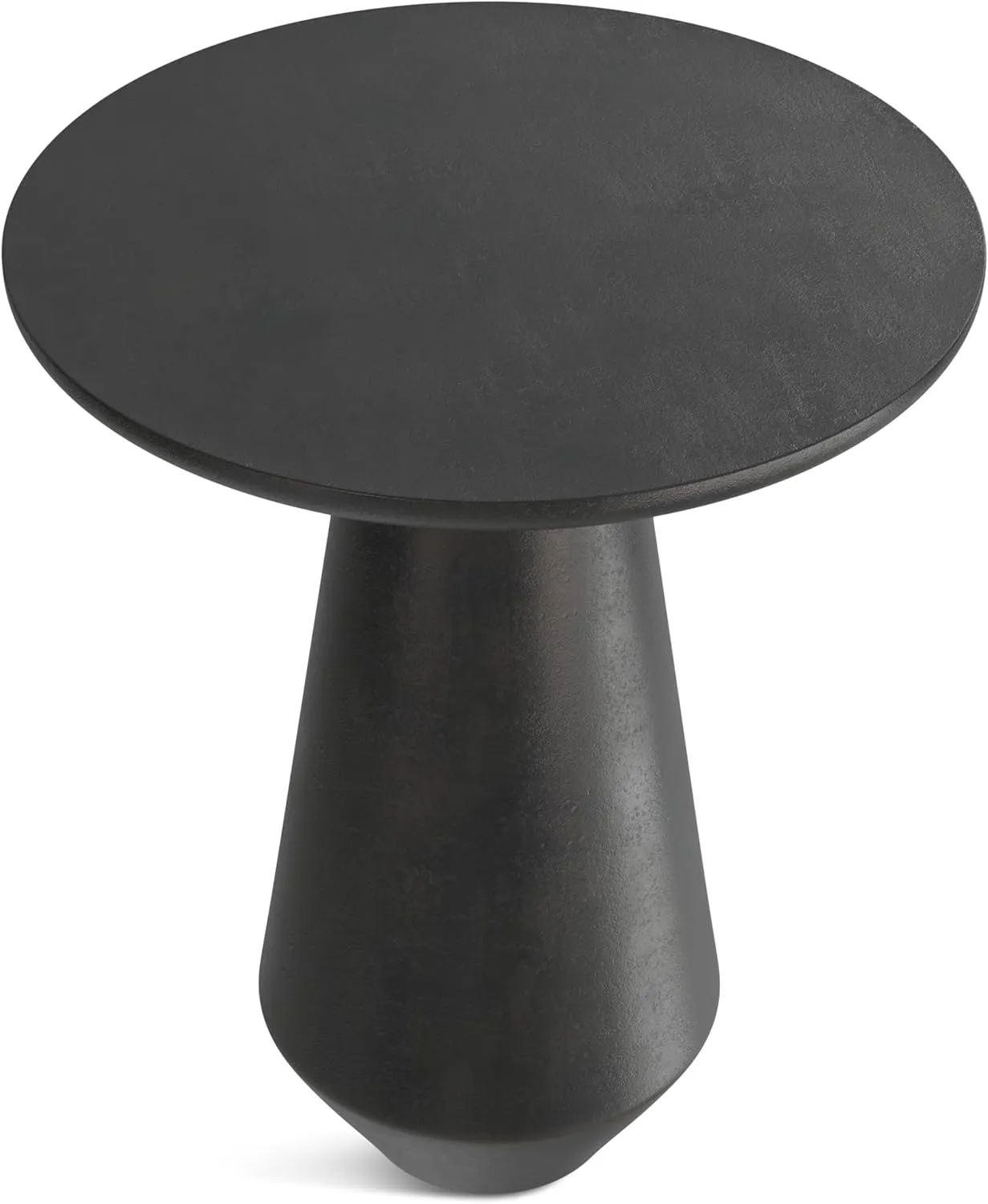 SIMPLIHOME Gloria Cast Aluminum Side Table in Graphite, 15.75-inch Round, Powder-Coated Metal Accent Table for Living Room, Bedroom, Assembled