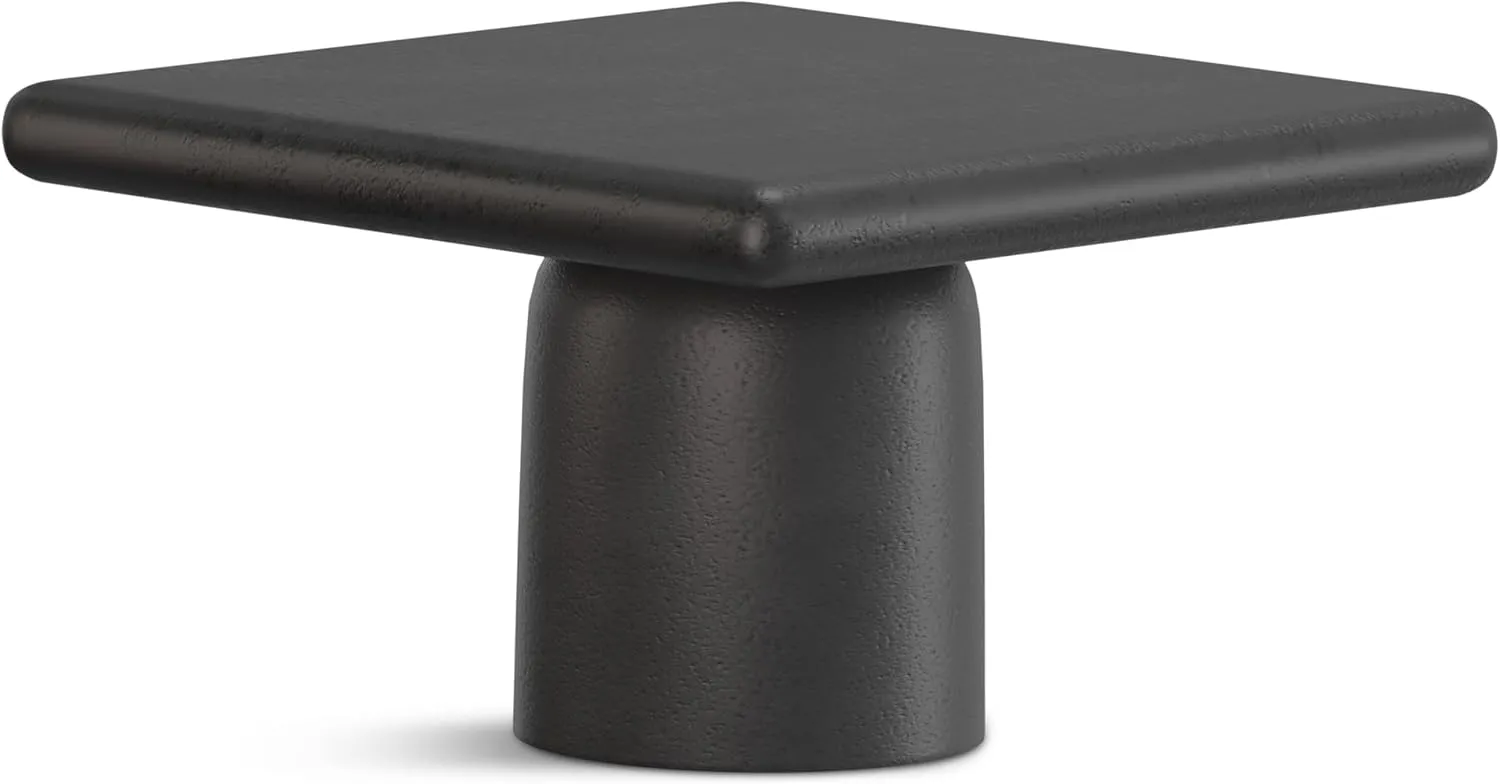 SIMPLIHOME Zachary Coffee Table 2-Piece Set - 42 inch Wide Cast Aluminum Square Living Room Tables in Graphite and Black Nickel, Contemporary Nesting Center Table Set with Flexible Style, Assembled