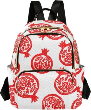 Sinestour Pomegranate Sketch Red Women Backpack Purse Large Capacity Casual Daypack Adjustable Strap Travel Work Ladies Backpack