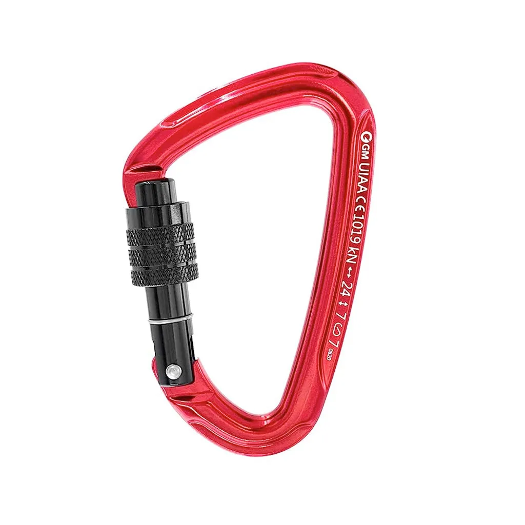 Single Pack D-shape Aluminum Alloy ScrewGate Carabiners