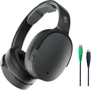 Skullcandy Hesh ANC Wireless Over-Ear Bluetooth Headphones with Charging Cable, Active Noise Cancelling, Up to 22 Hrs Battery, Foldable Lightweight Design, Microphone for iPhone Android - True Black