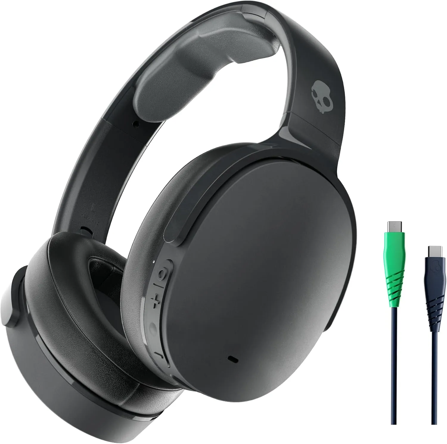 Skullcandy Hesh ANC Wireless Over-Ear Bluetooth Headphones with Charging Cable, Active Noise Cancelling, Up to 22 Hrs Battery, Foldable Lightweight Design, Microphone for iPhone Android - True Black
